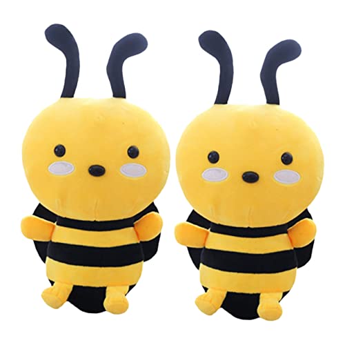COMNESTBI 2 Stück Bienen Puppe Gefülltes Stofftier Kuscheltiere Kissen Ausgestopfte Bienentiere Biene Stofftier Bienen-gastgeschenke Gefülltes Bienenkissen Plüsch Yellow von COMNESTBI