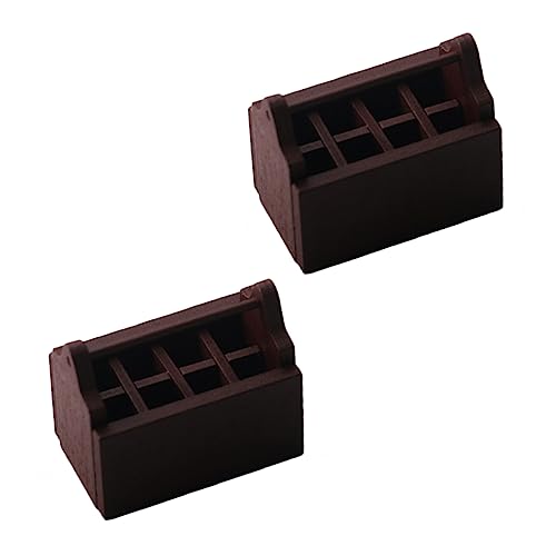 COMNESTBI 2 Stück Kleine Werkzeugkiste Artikel Mini -Toolbox Mini-zubehör Bauernmöbel Werkzeugkoffer Mini House Accessory Mini-möbelverzierung Mini- - Mini-Toolbox-Modell Holz Coffee von COMNESTBI