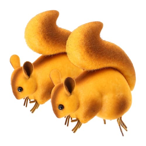 COMNESTBI 2 Stück Kleines Eichhörnchen-Modell Eichhörnchen Minifiguren Realistisches Eichhörnchen Mini-eichhörnchen-Figuren Miniatur-eichhörnchen Eichhörnchen -Figuren Schaum von COMNESTBI