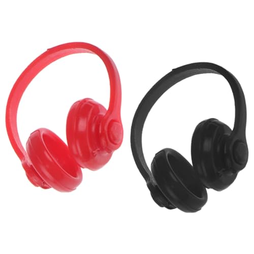 COMNESTBI 2 Stück Mini-Hausdekoration realistisch Zubehör Puppenhaus-Miniatur-Kopfhörer Modelle Kopfhörer Mini winzig Desk Decoration puppenstubenmöbel kleine Hausdekoration Puppen-Headset von COMNESTBI