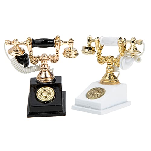 COMNESTBI 2stücke Retro Mini Telefon Spielzeug Miniatur Telefon Modell Für Puppenhaus Dekoration Realistische Details Für Puppenhaus Zubehör Und Einrichtung von COMNESTBI