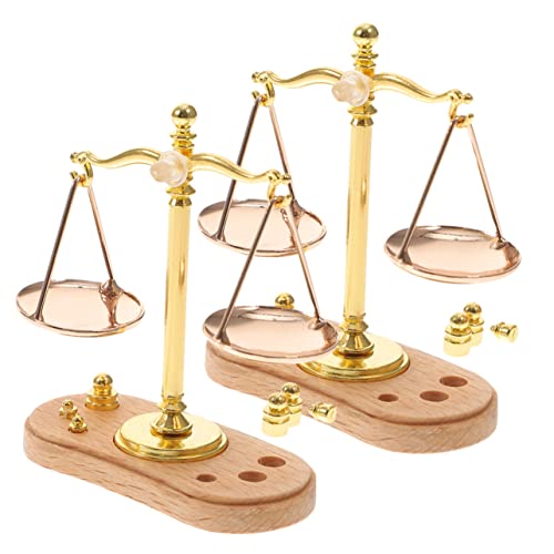 COMNESTBI 2 Stück Mini-Waage winzig maßstabsgetreue Miniatur für kinderzimmerdeko Room Decoration Kid Toys Miniatur -Dekore Miniatur-Balance-Modell Zinklegierung Golden von COMNESTBI