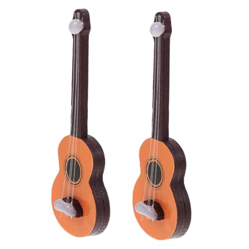 COMNESTBI 2 Stück Musikinstrumente Simulierte Mini Gitarre Modelle für Puppenhaus Dekoration Hochwertige Nachbildung für Landschaften und Räume von COMNESTBI
