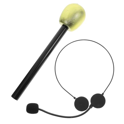 COMNESTBI 2 Stück Promi-Kleid Mikrofon -Headset Sternenkostüm Partydekorationen Mit Sternenmotiv Gefälschtes Mikrofon-Headset Kopfhörer Requisitenkopfhörer Golden Plastik COMNESTBI 2 Stück Promi-Kleid Mikrofon -Headset Sternenkostüm Partydekorationen Mit Sternenmotiv Gefälschtes Mikrofon-Headset Kopfhörer Requisitenkopfhörer Golden Plastik von COMNESTBI