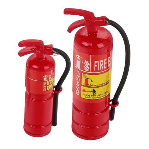 COMNESTBI 2 Stück Puppenhaus-Feuerlöscher Miniatur winzig Bausatz Feuerlöscher-Ornament Mini-Feuerlöscher -Feuerlöscher klein Mikrospielzeug-Feuerlöscher Plastik rot von COMNESTBI