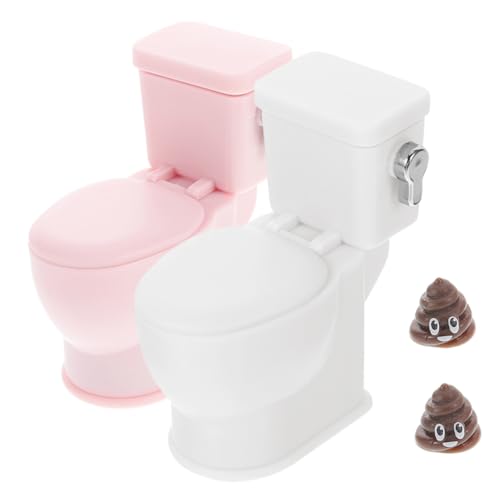 COMNESTBI 2 Stück Puppenhaus-Modell Miniatur-toilettenmöbel Kleines Badezimmerspielzeug Puppenhaus-badezimmermöbel Miniatur-puppenhauszubehör Kleines Puppenhaus Zubehör Plastik von COMNESTBI