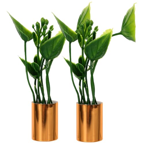 COMNESTBI 2 Stück Topfpflanzendekor puppenhauszubehör Dollhouse Accessories dekopflanzen Miniaturpflanzen Topfpflanzen-Modell Anlage dekorativ Miniatur Bonsai Mini-Bonsai-Schmuck Plastik von COMNESTBI