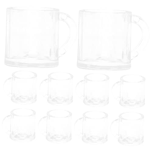 COMNESTBI 20 Stück Mini-Bierkrug Zubehör Miniatur Puppe Dekorative Tassenmodelle Kleine Bierbecher Dekorative Bierkrugmodelle Mini-hauspokal Getränke-bierbecher-Modell Plastik von COMNESTBI