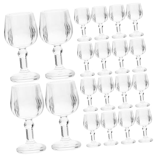 COMNESTBI 20 Stück Mini Weinglas Puppe kleines für Miniatur-Zubehör Dekoration für Miniaturhäuser Miniaturkelch dekorativer Miniaturen Kelch Stellen Küchenrequisiten vor Abs von COMNESTBI
