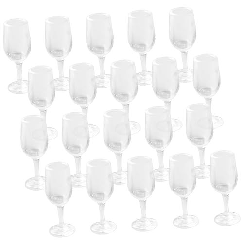 COMNESTBI 20 Stück Mini Weinglas Puppenhaus Kelch Mini Weingläser Miniatur Mini-Tassen Mini-Hausgläser plastikenten plasure dekoringe puppenhaus Brille Mini- -Foto-Requisiten Transparent von COMNESTBI