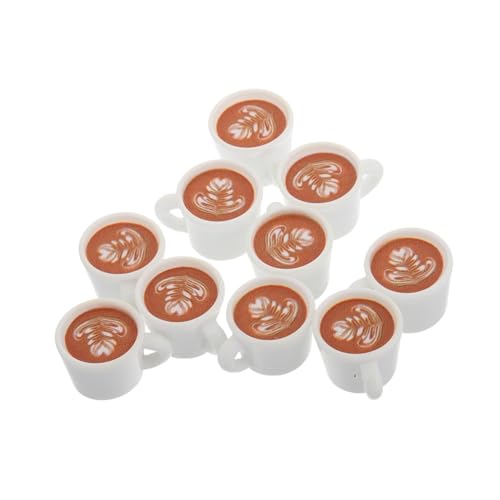 COMNESTBI 20 Stück Puppenhaus-kaffeetasse Simulation Milchteetasse Puppenhaus Milchteetassen Kleine Teetassen Faux Tasse Kaffee Mini-kaffeetasse Miniatur-puppenhausbecher Weiß Plastik von COMNESTBI