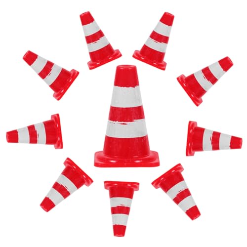 COMNESTBI 24 Stück Mini Straßensperren Sandkasten Kinderkegel Kleine Verkehrsschilder Sandtischmodelle Sandtisch Ornamente Kunststoff Verkehrsschilder Straßensperren Modell von COMNESTBI