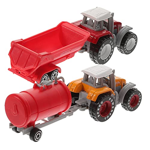 COMNESTBI 2Stücke Farm LKW Modellspielzeug Simuliertes Auto für Reibungslose Bewegung Trägheitsantrieb Sicher und Detailgetreu Fördert Eltern von COMNESTBI