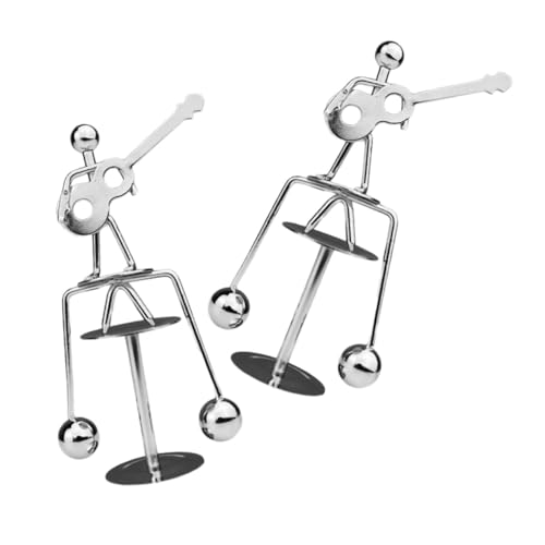 COMNESTBI 2Stücke Physik Balancing Gitarre und Mann Statue Metallkunst Balance für Desktop Stabil und Langlebig für Freunde und Kunstliebhaber von COMNESTBI