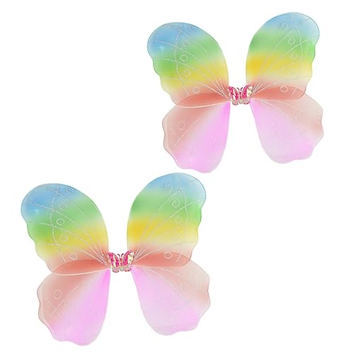 COMNESTBI 2Stücke Schmetterlingsflügel für Bunte Fairy Kostüm Zubehör für Halloween Geburtstagsfeiern und Bühnenaufführungen Soft Fluffy für Mädchen COMNESTBI 2Stücke Schmetterlingsflügel für Bunte Fairy Kostüm Zubehör für Halloween Geburtstagsfeiern und Bühnenaufführungen Soft Fluffy für Mädchen von COMNESTBI