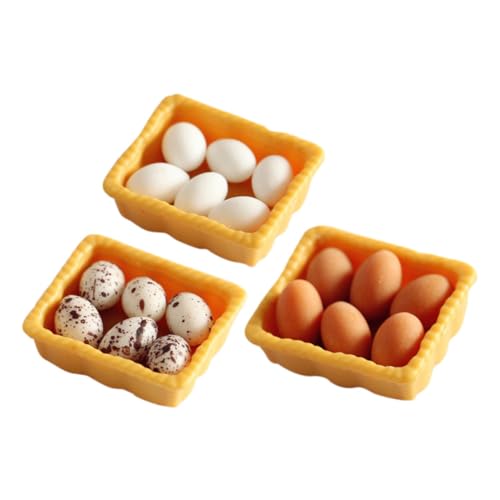 COMNESTBI 3 Sätze Box -Eiermodell Miniatureier Puppenstuben-Eier klein Mini-Eier für Puppenhaus Eierdekorationen Kit für simulierte Eierkartons Mini-Sachen Harz COMNESTBI 3 Sätze Box -Eiermodell Miniatureier Puppenstuben-Eier klein Mini-Eier für Puppenhaus Eierdekorationen Kit für simulierte Eierkartons Mini-Sachen Harz von COMNESTBI
