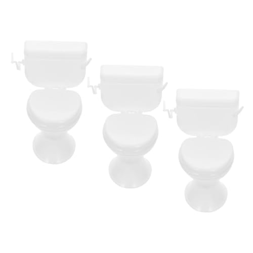 COMNESTBI 3 Stück Puppenhaus-Toilette für Badezimmer zubehör Puppenhaus-Accessoire Plastikmodell -Badezimmer Mini-Toilette puppenhaus zubehör Mini Möbel Weiß COMNESTBI 3 Stück Puppenhaus-Toilette für Badezimmer zubehör Puppenhaus-Accessoire Plastikmodell -Badezimmer Mini-Toilette puppenhaus zubehör Mini Möbel Weiß von COMNESTBI