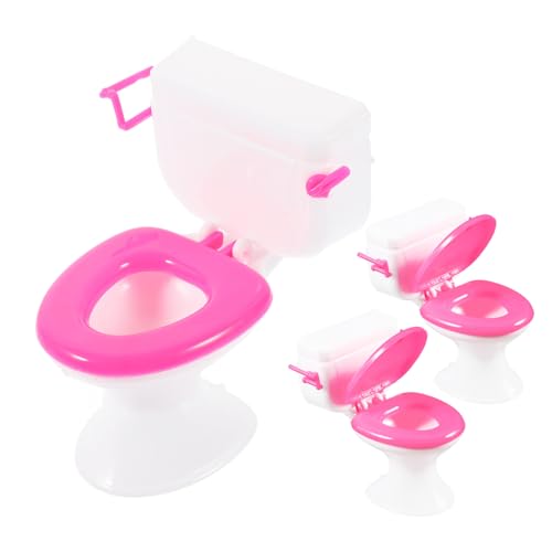 COMNESTBI 3 Stück Toilettenschmuck Mini Möbel Toiletten im Puppenhaus Puppenhaus-Badezimmer- Kleines Toilettenspielzeug aus Plastik winzige Spielzeugtoilette Rosa COMNESTBI 3 Stück Toilettenschmuck Mini Möbel Toiletten im Puppenhaus Puppenhaus-Badezimmer- Kleines Toilettenspielzeug aus Plastik winzige Spielzeugtoilette Rosa von COMNESTBI