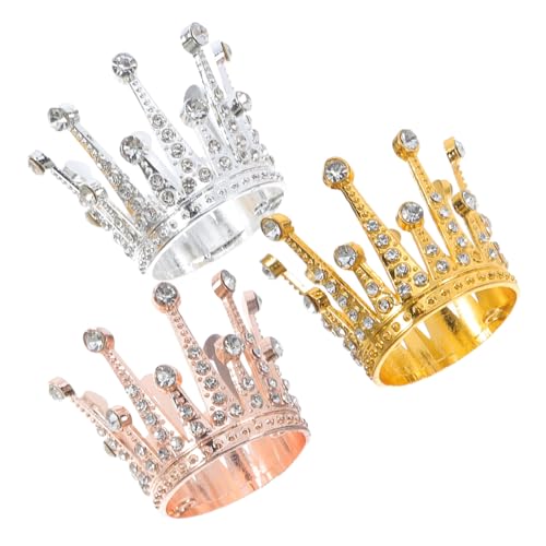 COMNESTBI 3 Stücke Mini Legierung Krone Modell Kreative Kuchen Topper Ornamente Für Geburtstag Und Hochzeit Kleine Metall Krone Prop Kuchen Liefert von COMNESTBI