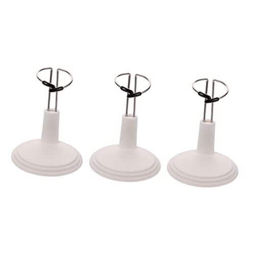 COMNESTBI 3 Stücke Puppenständer Stützständer für Puppen Steht Puppenstütze Puppe Stehen klar Miniaturpuppen Spielzeugständer Figurenständer Puppenunterstützung Puppenhalterung Eisen Weiß von COMNESTBI