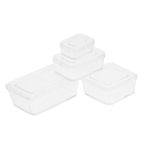 COMNESTBI 4 Stück Boxen Aufbewahrungskiste DIY House Miniature puppenhaus deko Dollhouse Accessories Aufbewahrung Lagerung klein Kind Mini schmücken dekoratives Korbmodell Plastik von COMNESTBI