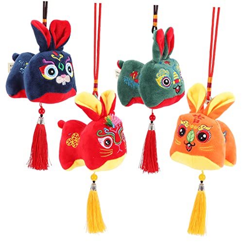 COMNESTBI 4 Stück Kaninchen Maskottchen Niedliche Zodiac Hase für Neujahrsfest und für Dekoration für Kinderzimmer von COMNESTBI