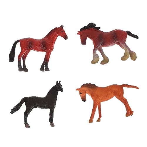 COMNESTBI 4 Stück Pferdemodell spielzeugpferd Horse Toy Pferde-Enthusiasten Pferdepuppe pferdedeko Desktop-Pferdefiguren Kinderaccessoire verschleißfestes Pferdespielzeug Plastik von COMNESTBI