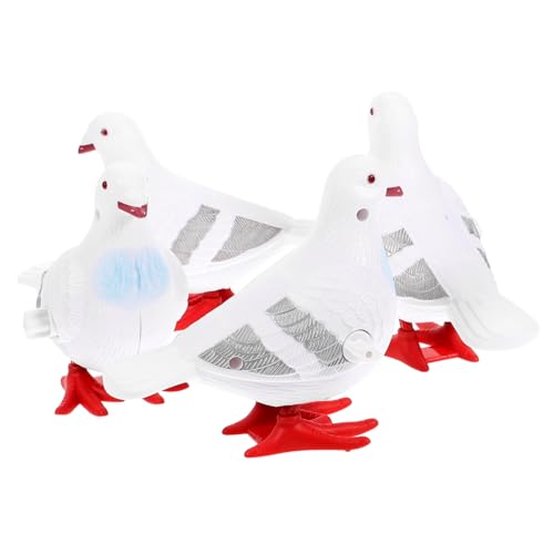 COMNESTBI 4 Stück Wind Up Taube Niedliche Springende Taube für Drinnen und Draußen Farblich Zufällige Designs Ansprechendes Dekorationselement für Kinderzimmer Zufällige von COMNESTBI