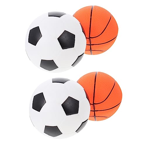 COMNESTBI 4 Stück aufblasbarer Ball Basketball Kinderspielzeug Kinderbälle aufblasbare Fußbälle aufblasbare Basketbälle Mini -Bälle aufblasbare Bälle PVC von COMNESTBI