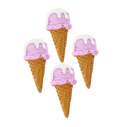 COMNESTBI 4 Stücke Eismodell Deko Gefälschte Eiswaffel-Requisite Künstliche Lebensmittel-Requisiten Gefälschtes Eisspielzeug Gefälschte Eiscreme-Requisite Eiscreme-Verzierungen Harz von COMNESTBI