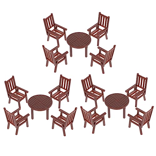 COMNESTBI 4Sätze Mini Tischstuhl Set Teiliges Möbelmodell für Miniaturhäuser Zubehör für Schlafzimmer Wohnzimmer und Mikro Landschaften Kreative Dekoration von COMNESTBI