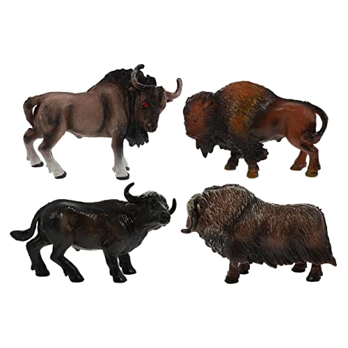 COMNESTBI 4Stücke Mini Simulationskuh Modellspielzeug Für Realistische Tierfiguren Kognitiven Entwicklung Und des Mit Wildtieren von COMNESTBI