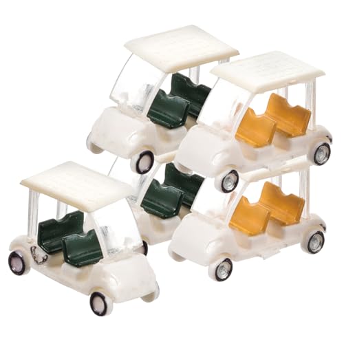COMNESTBI 5 Stück Golfwagen für Kleinkinder Mini winzig tragbar Modelle Golfwagen-Figur Figuren Golfwagen Sammlerstück Golffigur Minature Golfwagen Modell eines Golfwagens Harz von COMNESTBI