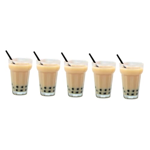 COMNESTBI 5stücke Teiliges Miniatur Milchtee Getränke Für Puppenhäuser Realistische Resin-Dekoration Für Spielzeug Und -projekte Für Miniatur-küchen Und Kreative Gestaltung von COMNESTBI