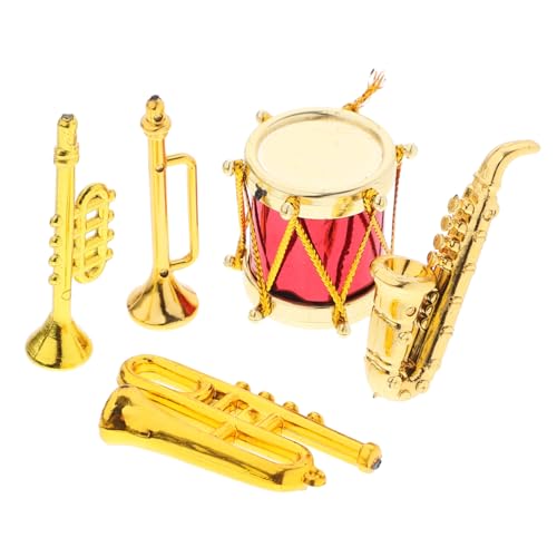 COMNESTBI 5 Stück Miniatur-Saxophon Mini-Instrumente Musikinstrumente Miniatur-Musical mini Instrumente musikspielzeug Mini-Trompete Mini- -Layout-Schmuck Puppe Musikinstrument Plastik von COMNESTBI