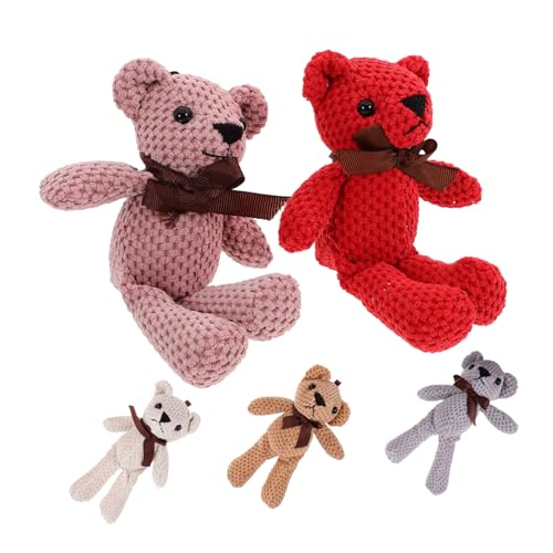 COMNESTBI 5 Stück Plüschspielzeugpuppe Stofftier Bär Stofftierpuppe Kleine Kuscheltiere Masse Süßer Bär Tierisches Plüschtier Ausgestopfte Bärenpuppe Bärenpuppenornament Süßer Kleiner Bär von COMNESTBI