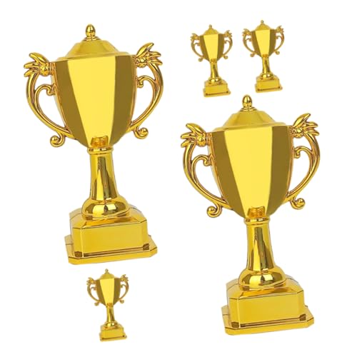 COMNESTBI 5 Stück Puppenhaus-trophäe Puppenhaus-miniaturen Winzig Miniaturpuppen Mini-Dinge Mini-trophäen Zur Auszeichnung Für Wettkampf-trophäe Spiel Auszeichnungen Golden Plastik von COMNESTBI