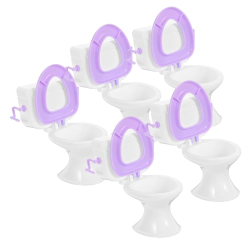 COMNESTBI 5stücke Mini Toiletten Für Puppenhäuser Teiliges Aus Hochwertigem Für Badezimmer-Dekoration Realistische Miniaturmöbel Für Fantasievolles Spiel von COMNESTBI