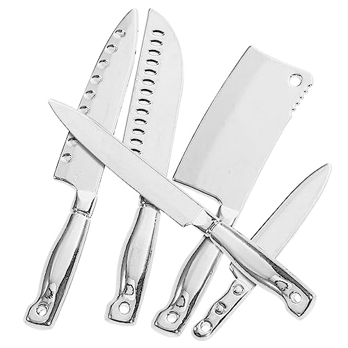 COMNESTBI 5 Stück Zubehör Für Puppenhäuser Miniatur Winzig Messer Dekorationen Kochen Sachen Mini- -küchenutensilien Lustiges Für Mini-puppenhauszubehör Legierung von COMNESTBI