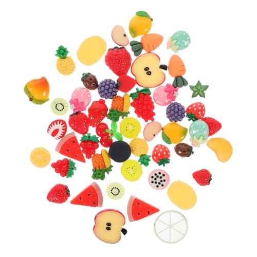 COMNESTBI 50 Stück Simuliertes Obstset plastikobst sammlerstücke Dekoration für Puppenhäuser Realistische Obstmodelle Kleine Obstfiguren Basteln Sie Minifrüchte Mini-Fruchtmodell- Harz von COMNESTBI