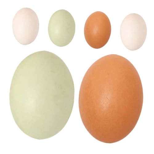 COMNESTBI 6 Pcs Holzkunstfleisch Gefälschte Eier Dummies Eier Helfen, Geflügel Schaufensterpuppen Nest Eggs Food Toy Für Handwerk Ostern Wohnheimdekoration Zu Legen von COMNESTBI
