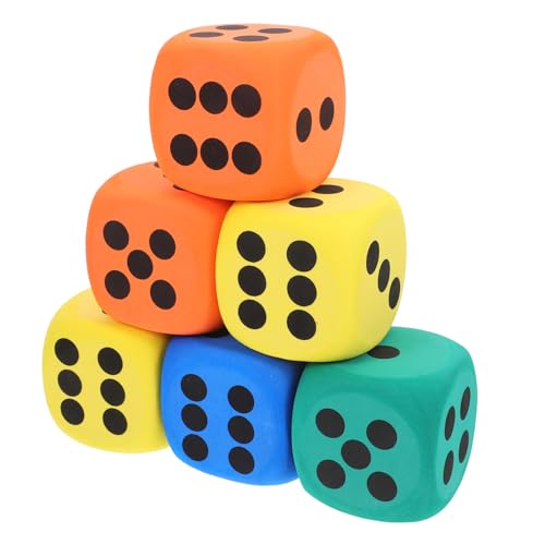 COMNESTBI 6 Stück Bunte Große Schaumstoffwürfel Für Klassenzimmerspiele, Große Eva-, Schaumstoffwürfel, Requisite, Partyspiel, Schaumstoffwürfel Für Interaktives Lernen Und von COMNESTBI