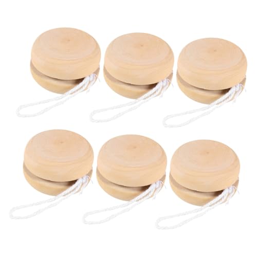 COMNESTBI 6 Stück DIY Holz Yo Yo zum Handbemalen Kreatives Kognitiven Fähigkeiten und für Partys und von COMNESTBI