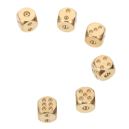 COMNESTBI 6 Stück Messing Solide Handwerkswürfel für Tischspiele Kleine Dekorative für Partys und Spieleabende für Kreative Anlässe COMNESTBI 6 Stück Messing Solide Handwerkswürfel für Tischspiele Kleine Dekorative für Partys und Spieleabende für Kreative Anlässe von COMNESTBI