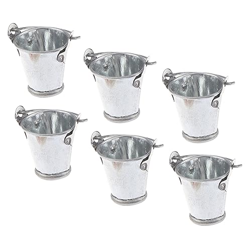 COMNESTBI 6 Stück Mini-Möbelmodell für kinderspielzeug Kid Toys weihnachsgeschenk kinderknallzeug Eimer Miniatur drinnen künstlich winziger Behälter Mini- -Dekore Metall von COMNESTBI