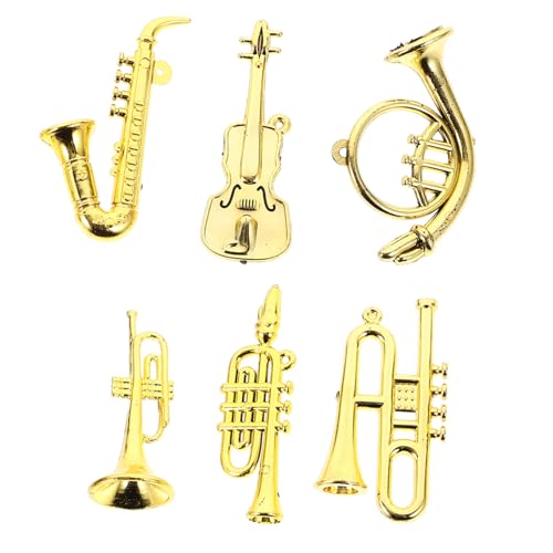 COMNESTBI 6 Stück Mini-musikinstrumentenmodell Realistisch Musical Miniaturinstrumente Party Trompete Miniaturen Puppe Klein Mini-Instrumente Winzige Instrumente Plastik von COMNESTBI
