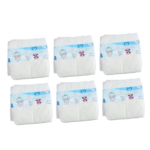 COMNESTBI 6 Stück Puppen-anziehwindel Windeln Mini Babypuppe Klein Puppendekor Hausrequisiten Puppe Kostüm Zubehör Puppen-Foto-Requisiten Windelspielzeug Blue Plastik von COMNESTBI