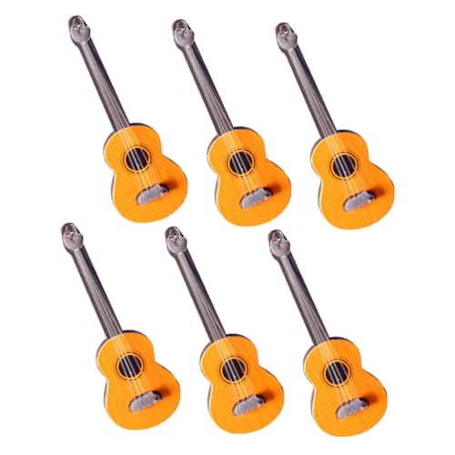 COMNESTBI 6 Stück Puppenhausgitarren Mini Gitarren Basteln Kleine Requisitengitarren Musikinstrumente Kleine Gitarrendekorationen Mini Gitarrenmodell Kleine Ornamente Mini von COMNESTBI