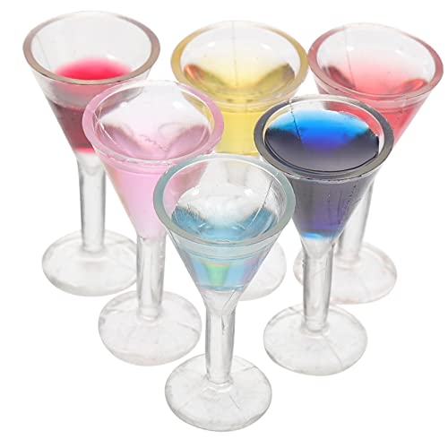 COMNESTBI 6 Stück Puppenzubehör für kinderspielzeug dur-schmuck Kid Toys Mini Weingläser Puppe Weinbecher klein Miniaturspielzeug Mini-Tasse Mini-Weinkelch Harz von COMNESTBI