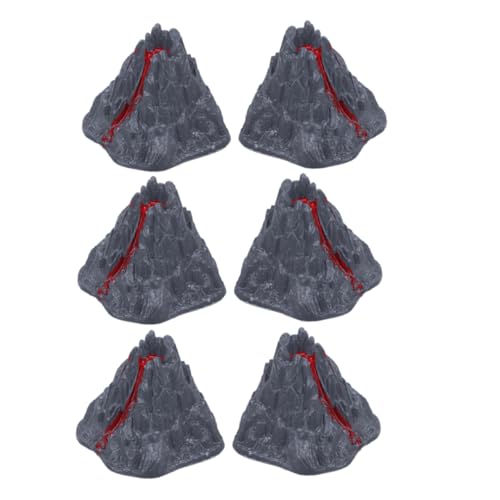 COMNESTBI 6 Stück Vulkan-Lava- Vulkanstatuen Für Aquarien Miniatur-vulkanmodell Gefälschter Vulkan Vulkanverzierung Aus Kunststoff Fischtankverzierungen Vulkandekorationen Plastik von COMNESTBI
